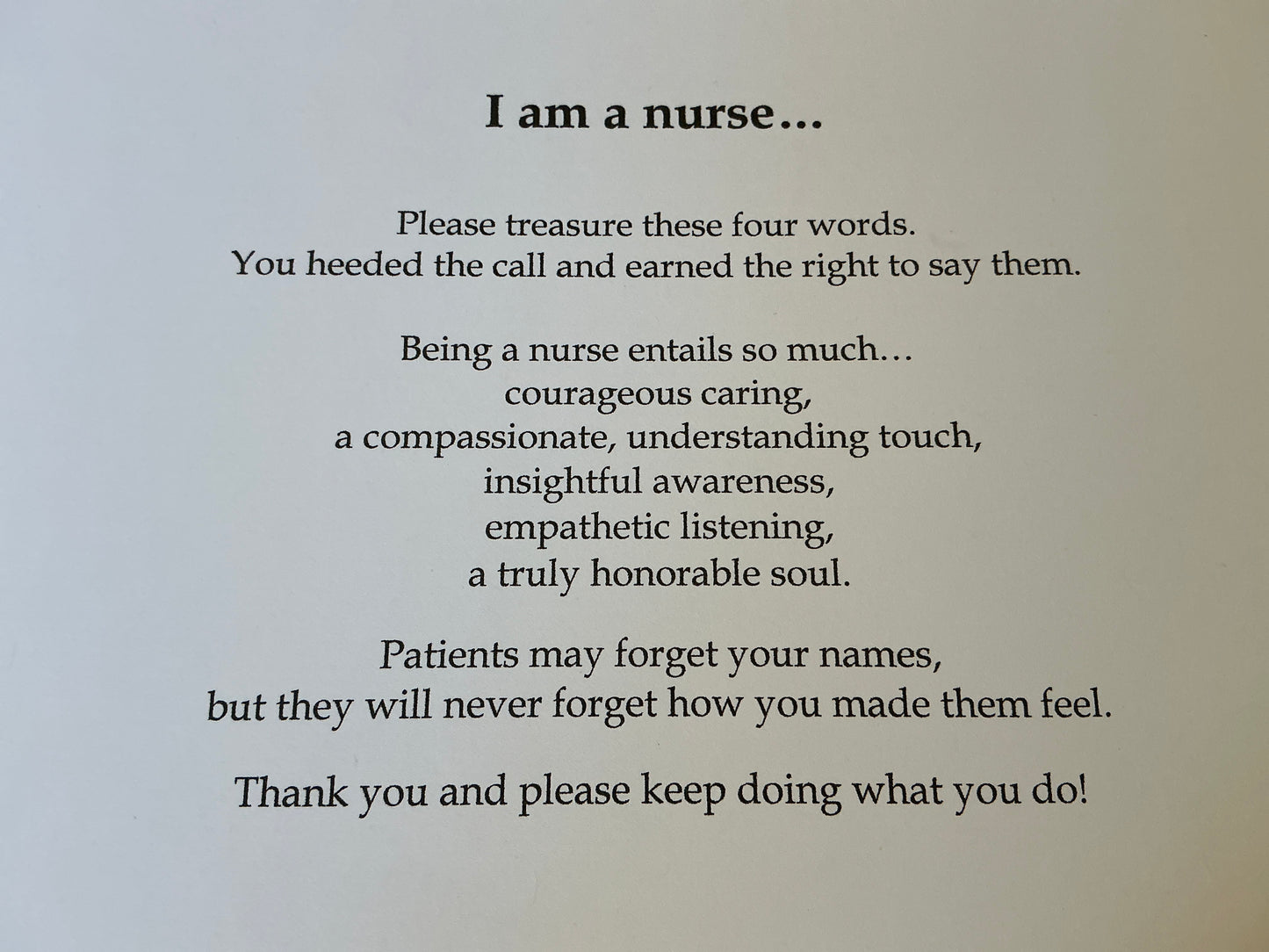 Tribute to Nurses
