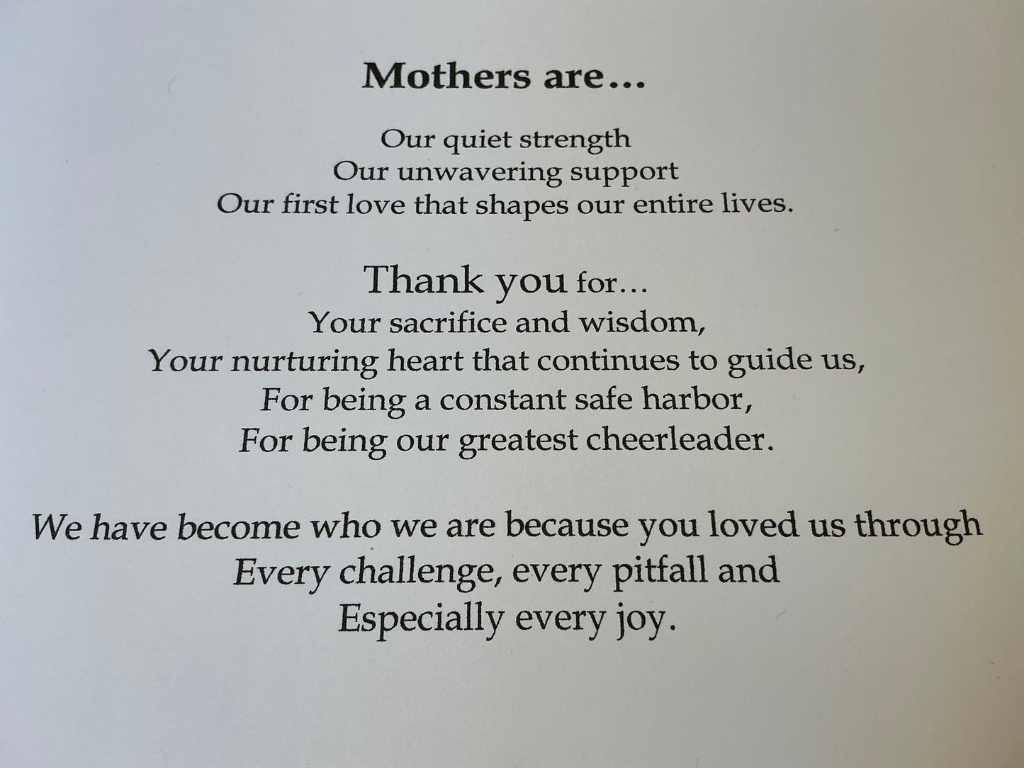 Tribute to Mothers